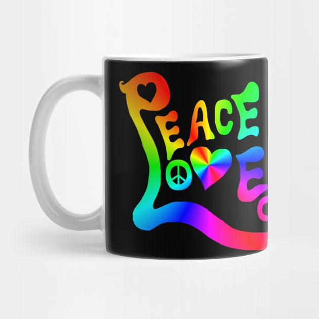 Peace Love Rainbow Quote by Art by Deborah Camp